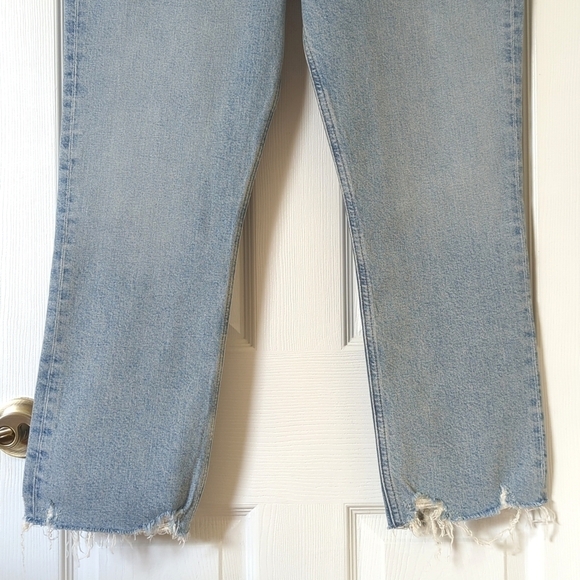 Agolde Riley Bitter High Rise Straight Leg Cropped Button Fly Jeans 32 - Picture 3 of 16